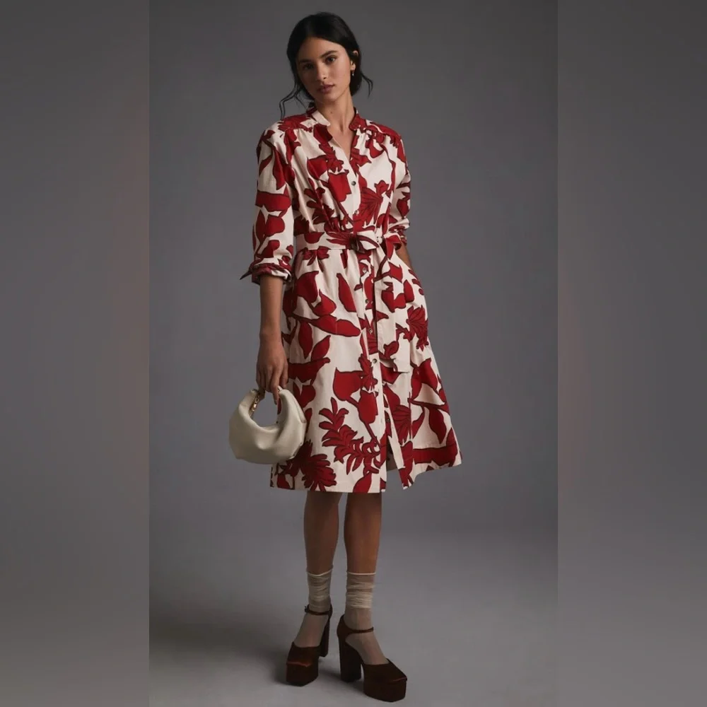 Maeve Printed Shirt Dress - Picture 2 of 9